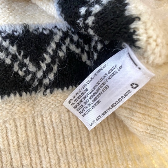 A New Day Turtleneck Fair Isle Pullover Sweater  in Oatmeal size Medium - Picture 2 of 8